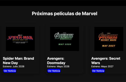 Vista previa de landing page de noticias